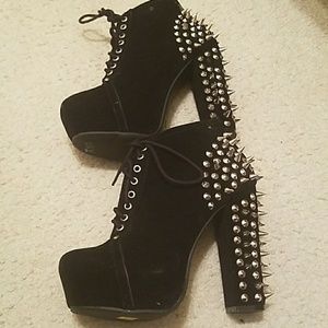 Studded platform boots